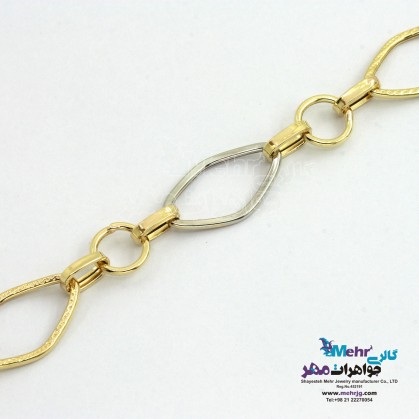 دستبند طلا - طرح حلقه های تودرتو-MB1253